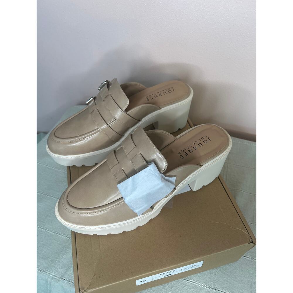 Journee Collection Brydie Women's Tan Platform Mule Pump Tru Comfort Foam Sz 12 - Picture 9 of 14